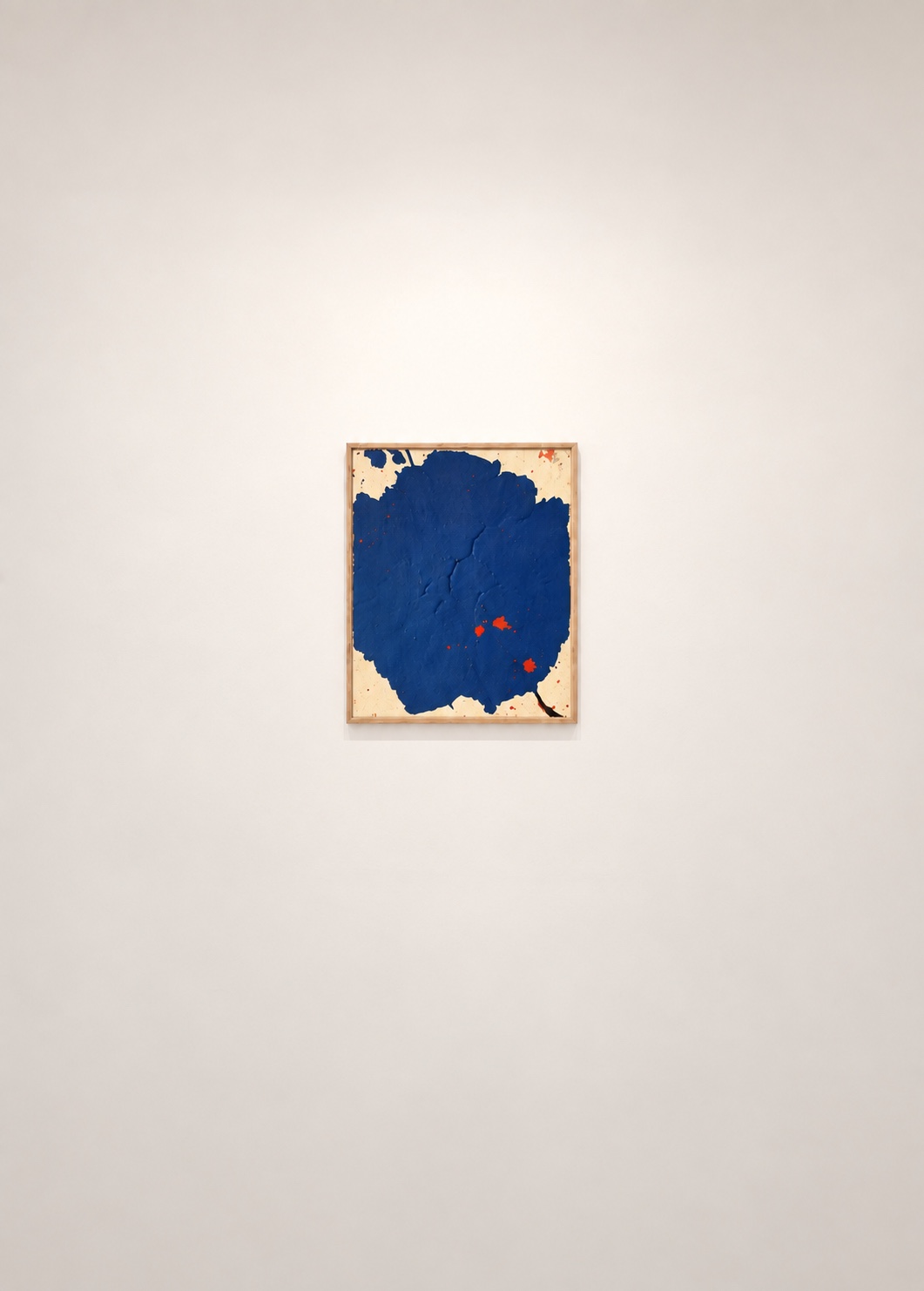 Blue work alone in gallery