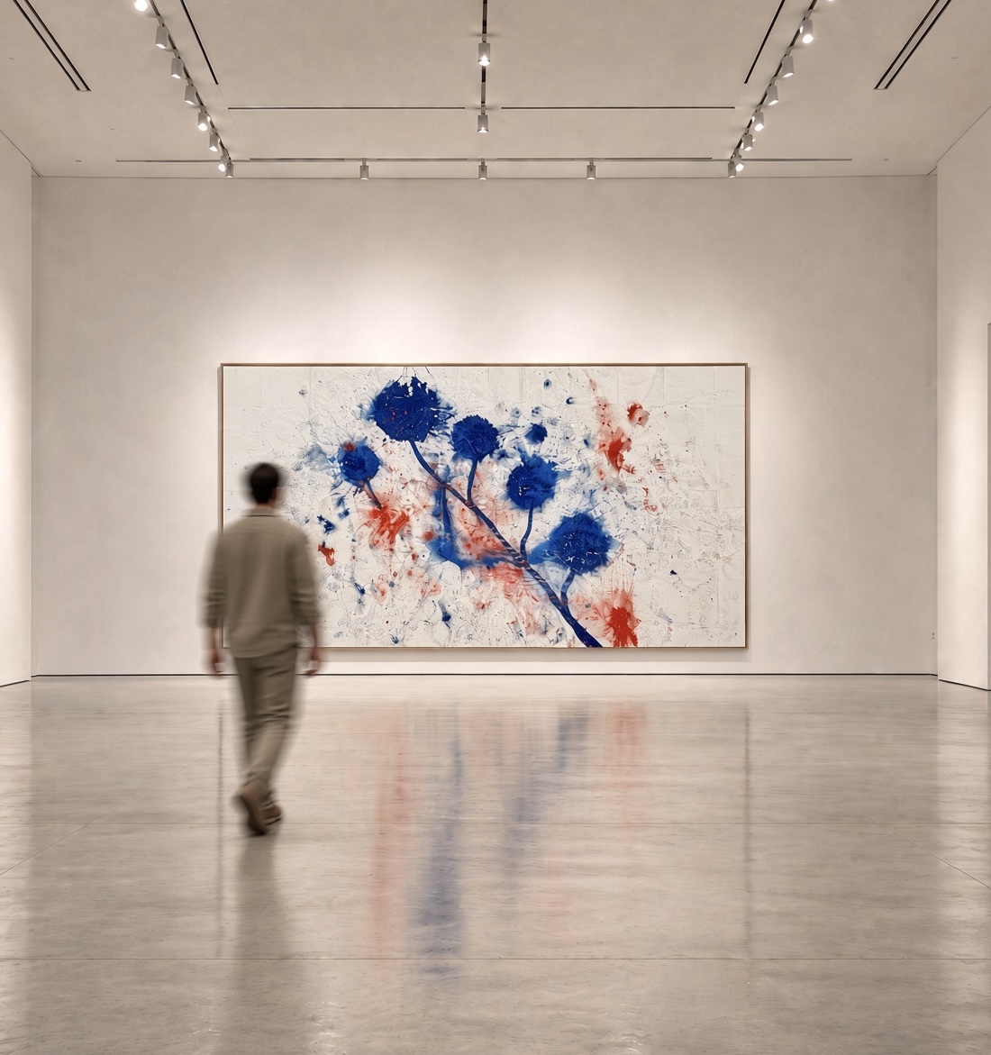 Visitor approaching painting